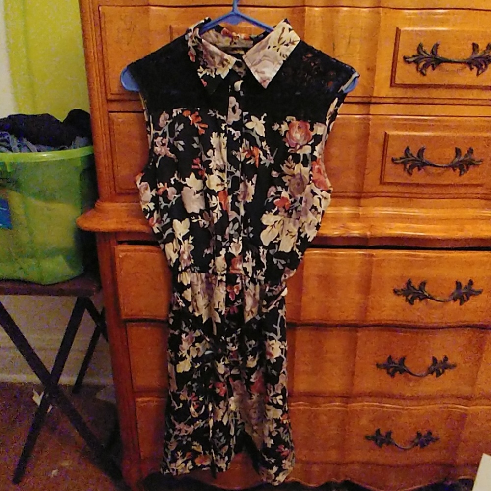 A black floral dress